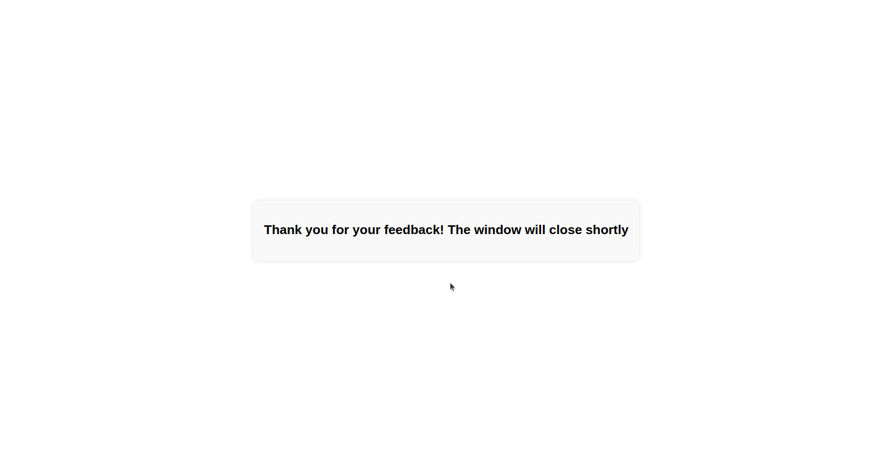 fifth screen of the default custom feedback experience